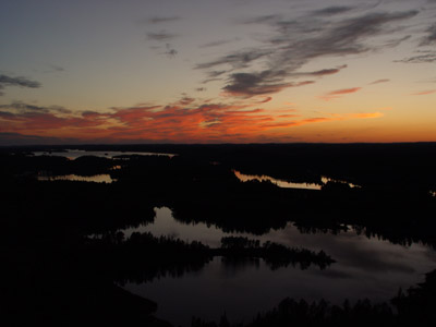 Lookout over Temagami at sunset.